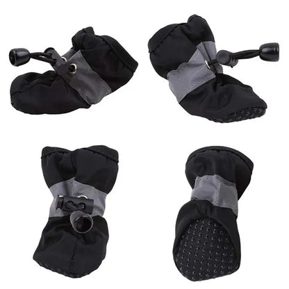 4Pcs/Set Pet Accessories Pet Supplies Pet Dog Shoes Waterproof Booties Rubber Shoes Socks Boots