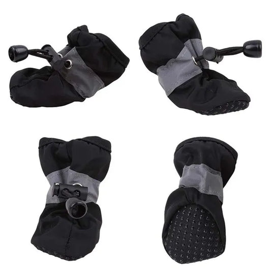 4Pcs/Set Pet Accessories Pet Supplies Pet Dog Shoes Waterproof Booties Rubber Shoes Socks Boots