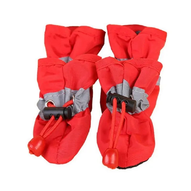 4Pcs/Set Pet Accessories Pet Supplies Pet Dog Shoes Waterproof Booties Rubber Shoes Socks Boots