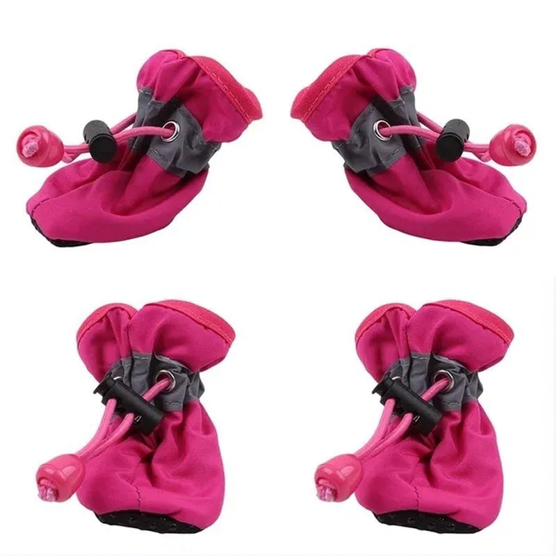 4Pcs/Set Pet Accessories Pet Supplies Pet Dog Shoes Waterproof Booties Rubber Shoes Socks Boots