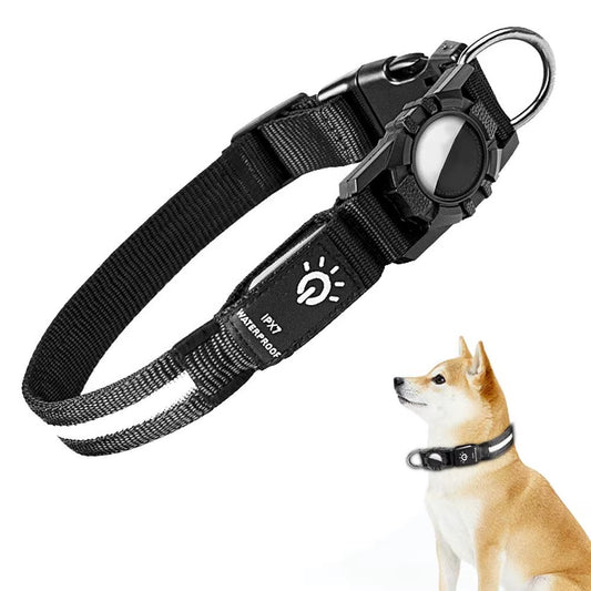 Glow in the Dark Dog Collars Air Tag Collar Protective Cat Dog Collar Pet Anti-Loss Locator Tracker Air Tags 3 Lighting Modes